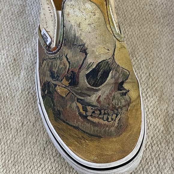 Van Gogh Museum Vans Slip-On canvas Sneakers Skull Art size 7 men’s 8.5 women’s - Picture 15 of 16